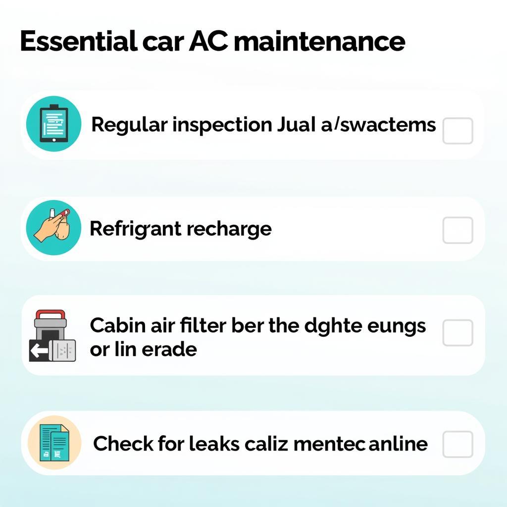 Car AC Maintenance Checklist