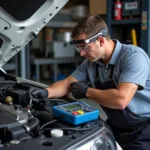 Car AC Repair Technician Working on a Vehicle