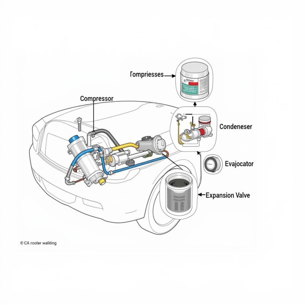 Car AC System Components Diagram