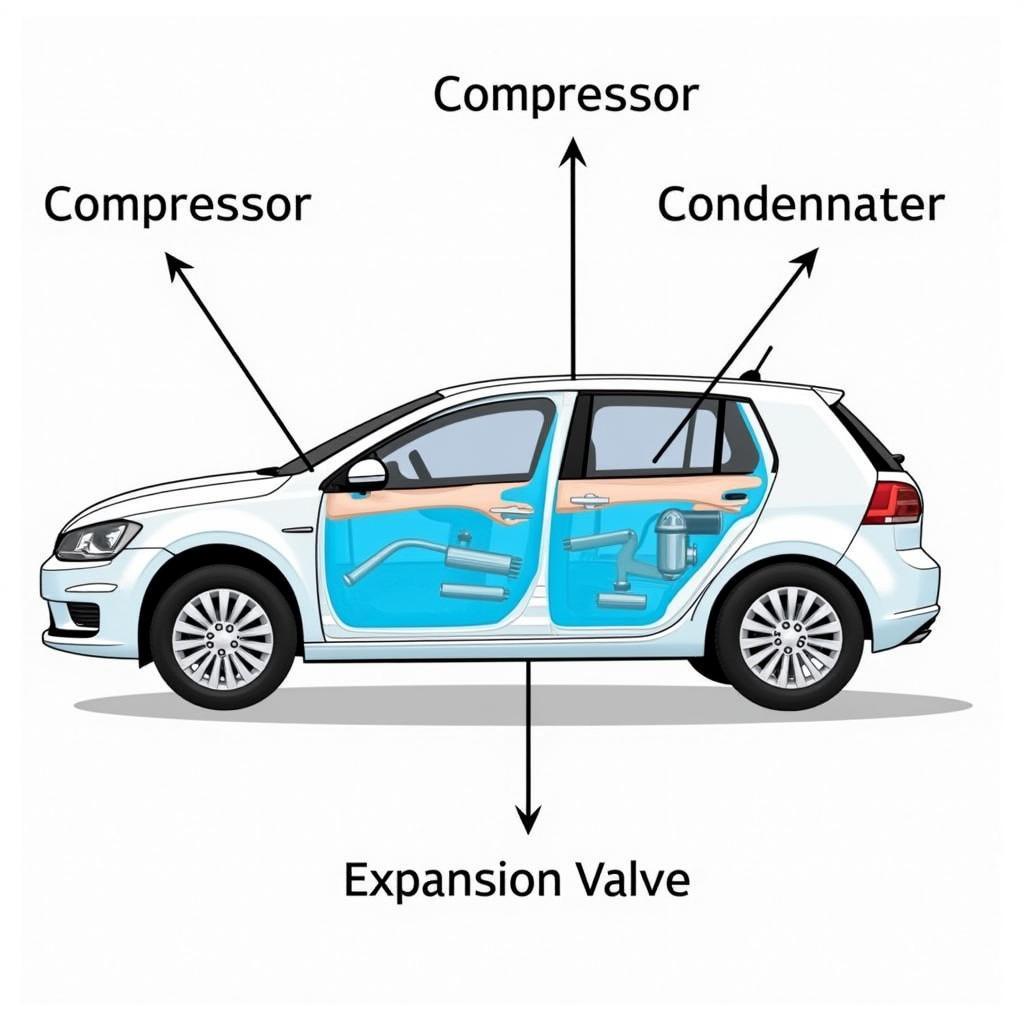 Car AC System Components Diagram