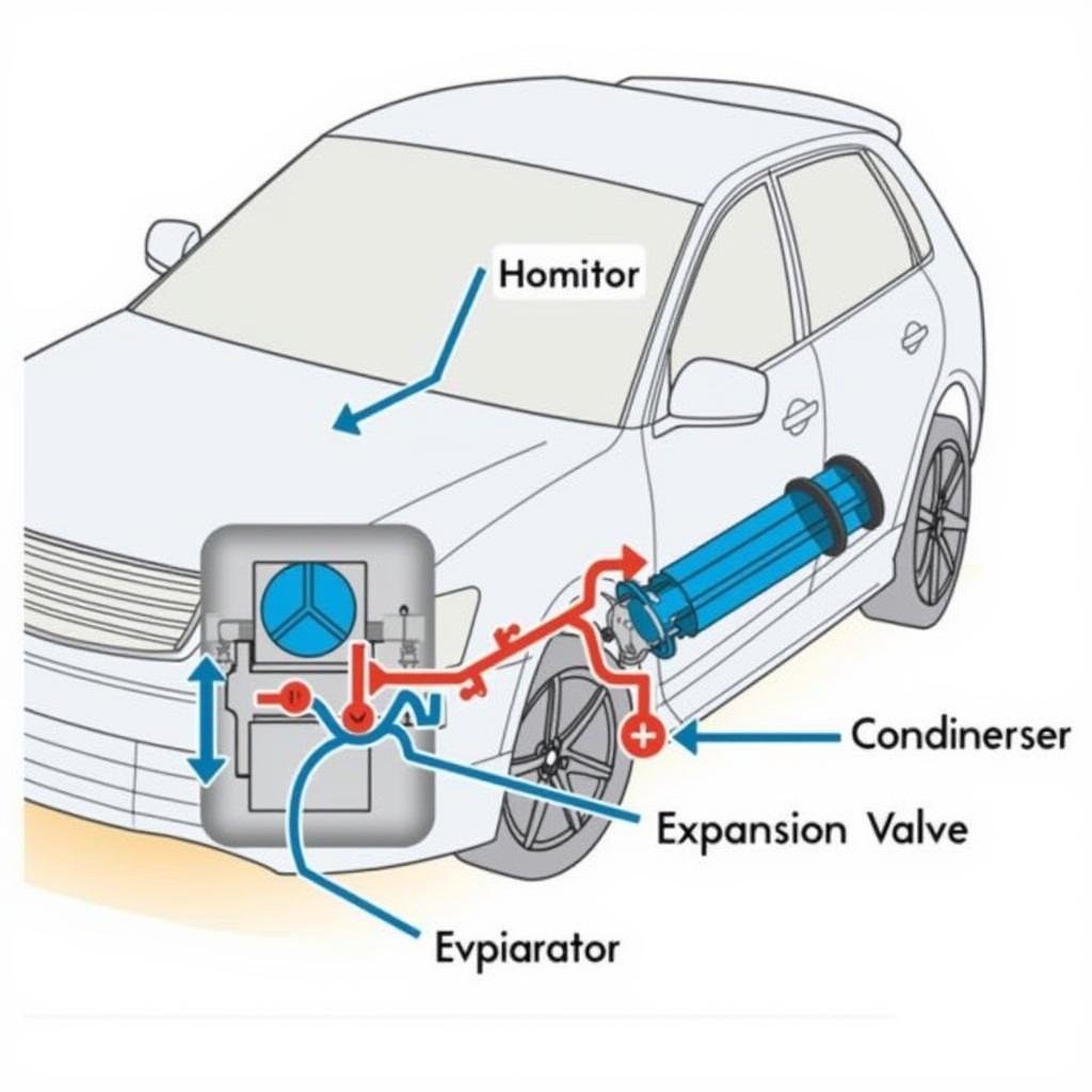 Car AC System Components Diagram