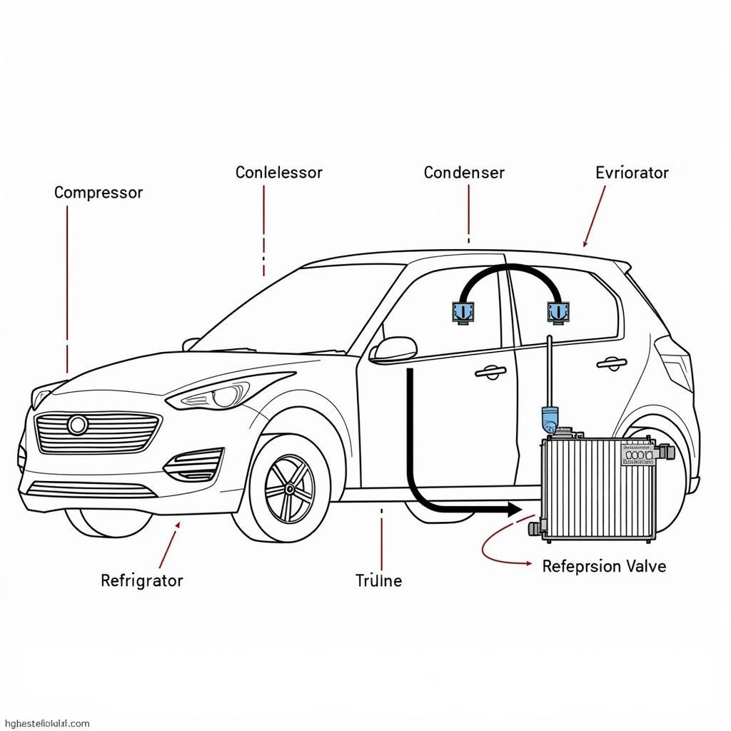 Car AC System Components Diagram