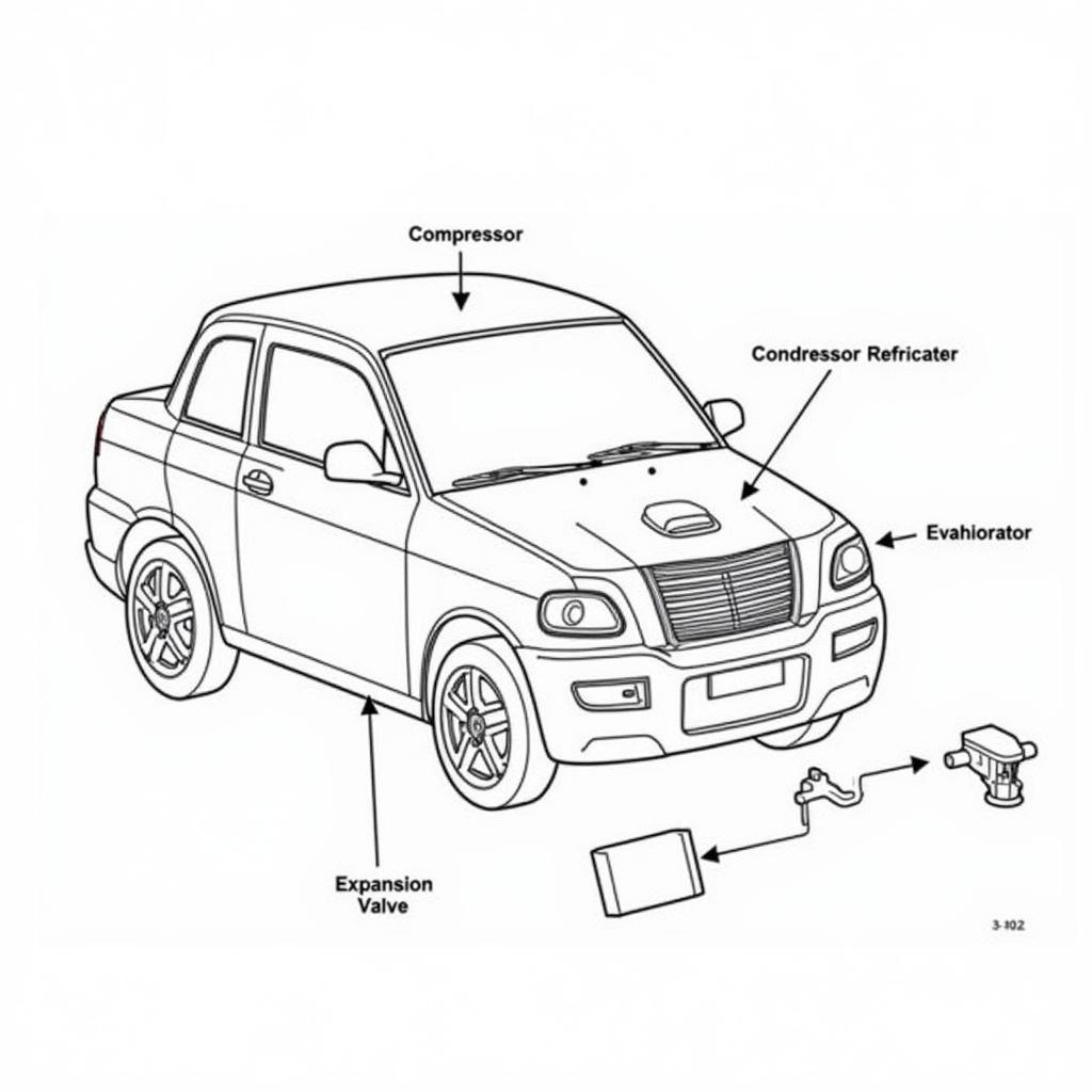 Car AC System Components Diagram