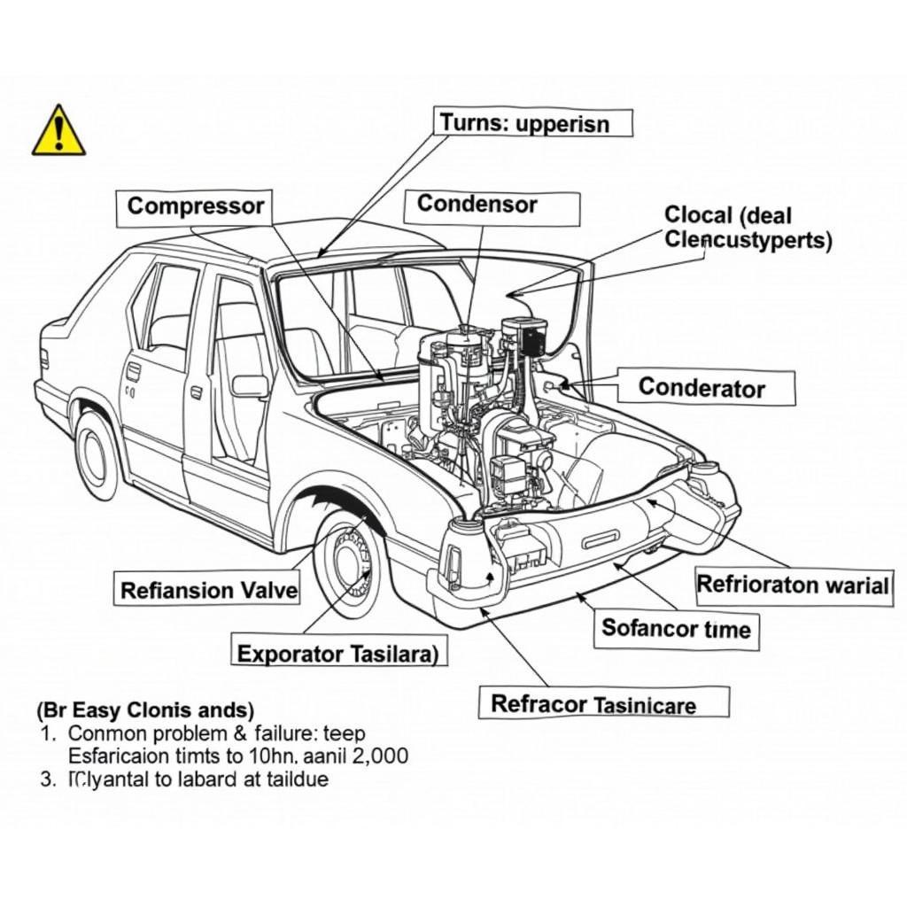 Car AC System Components Diagram