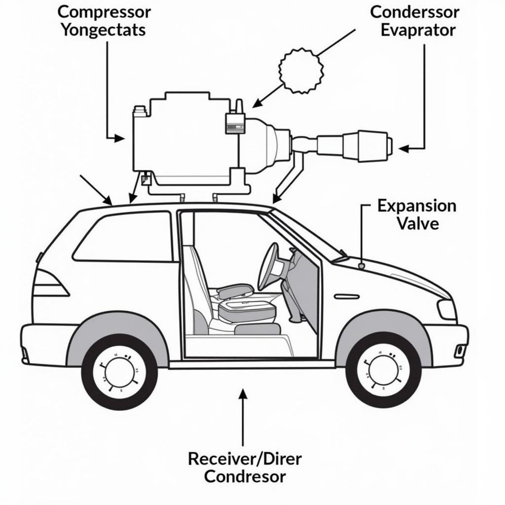 Car AC System Components Diagram