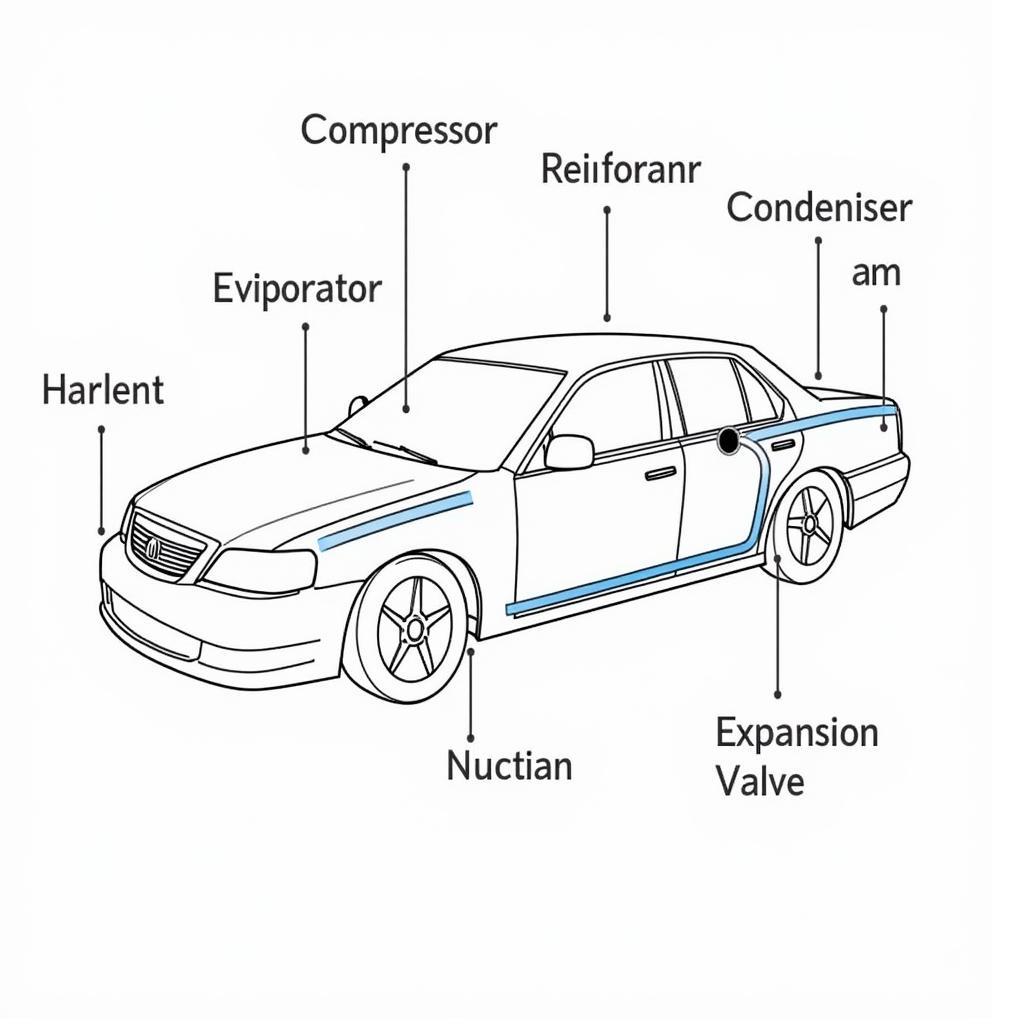 Car AC System Components Diagram