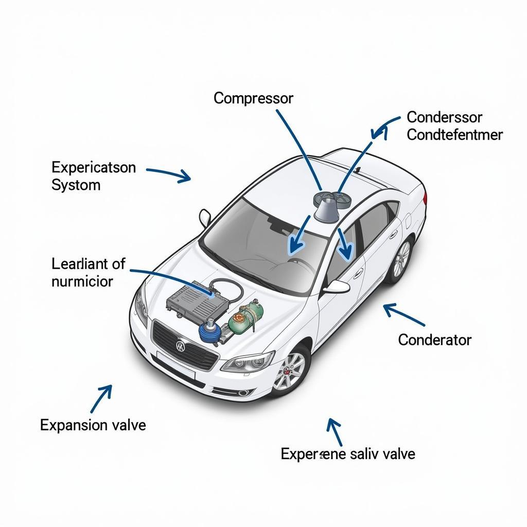 Car AC System Components Diagram