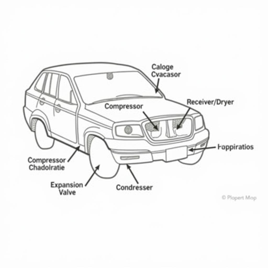 Car AC System Components Diagram