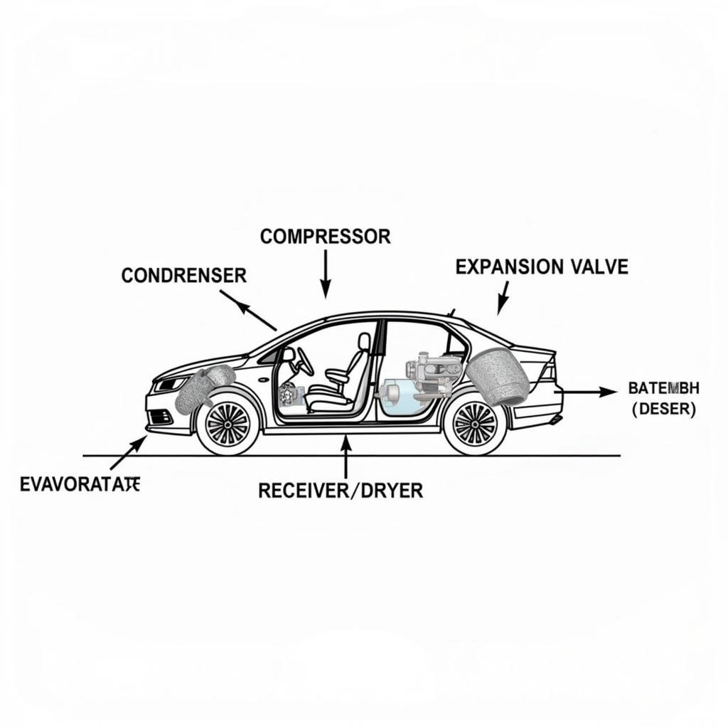 Car AC System Components Diagram