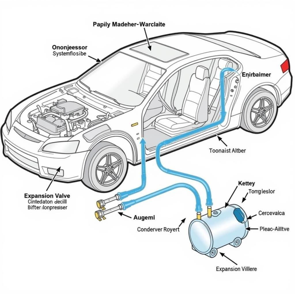 Car AC System Components Diagram