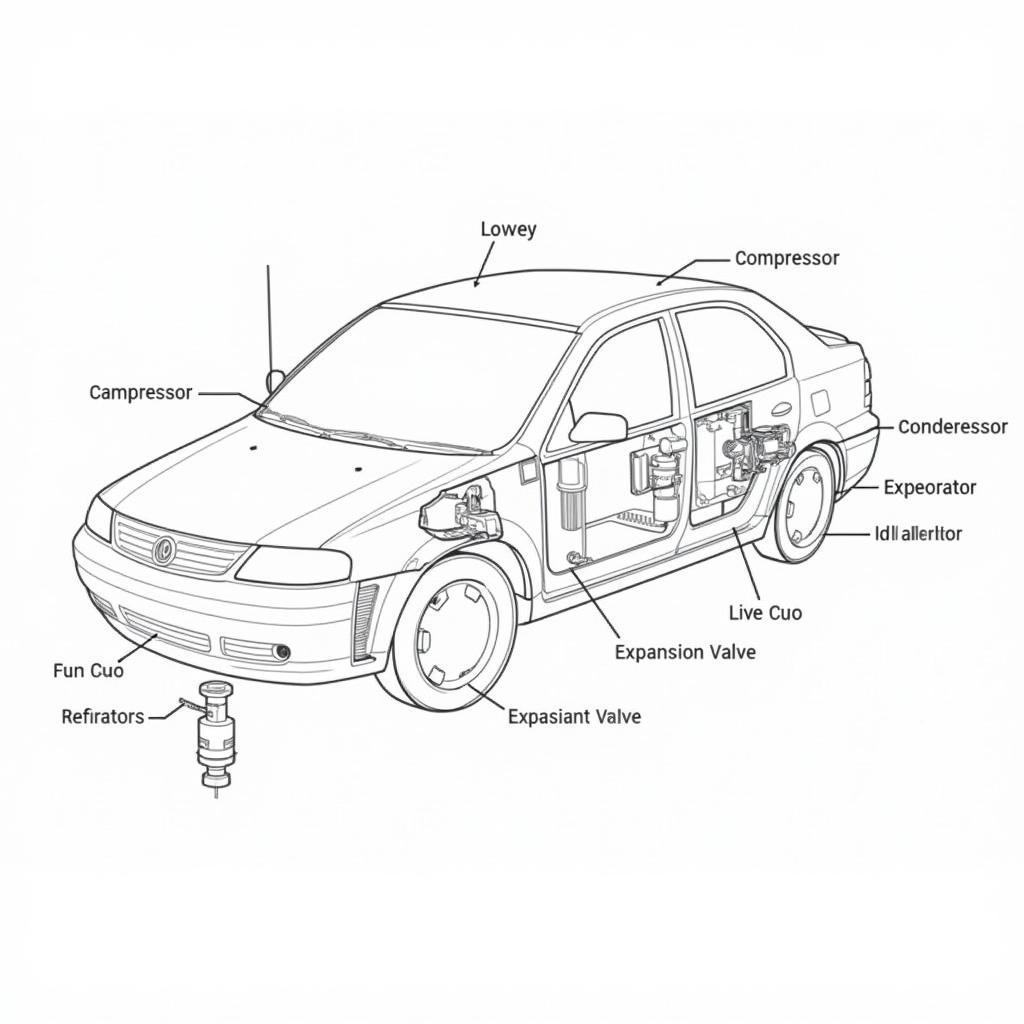 Car AC System Components Diagram