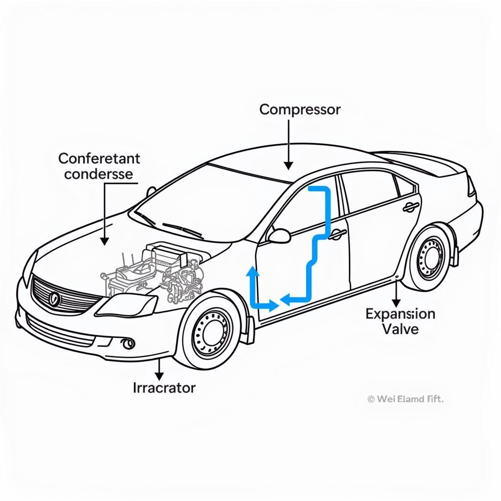 Car AC System Components Diagram