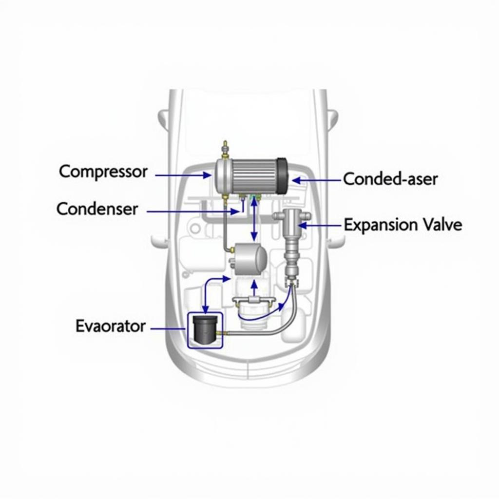 Car AC System Components Diagram