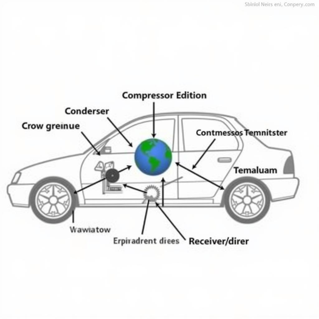 Car AC System Components Diagram