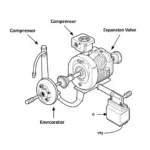 Diagram of Car AC System Components