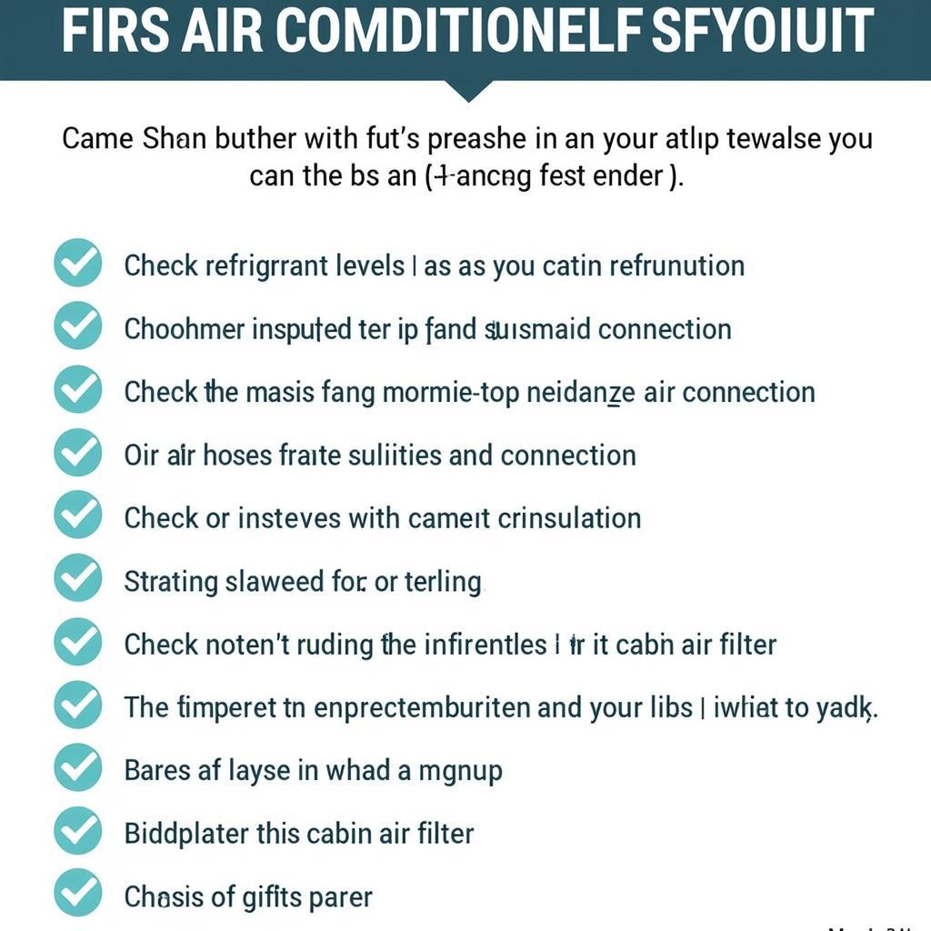 Car AC System Maintenance Checklist