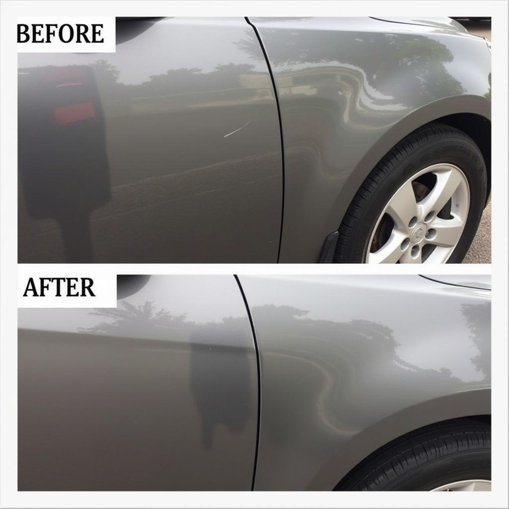 Car After Scratch Repair Paint Application