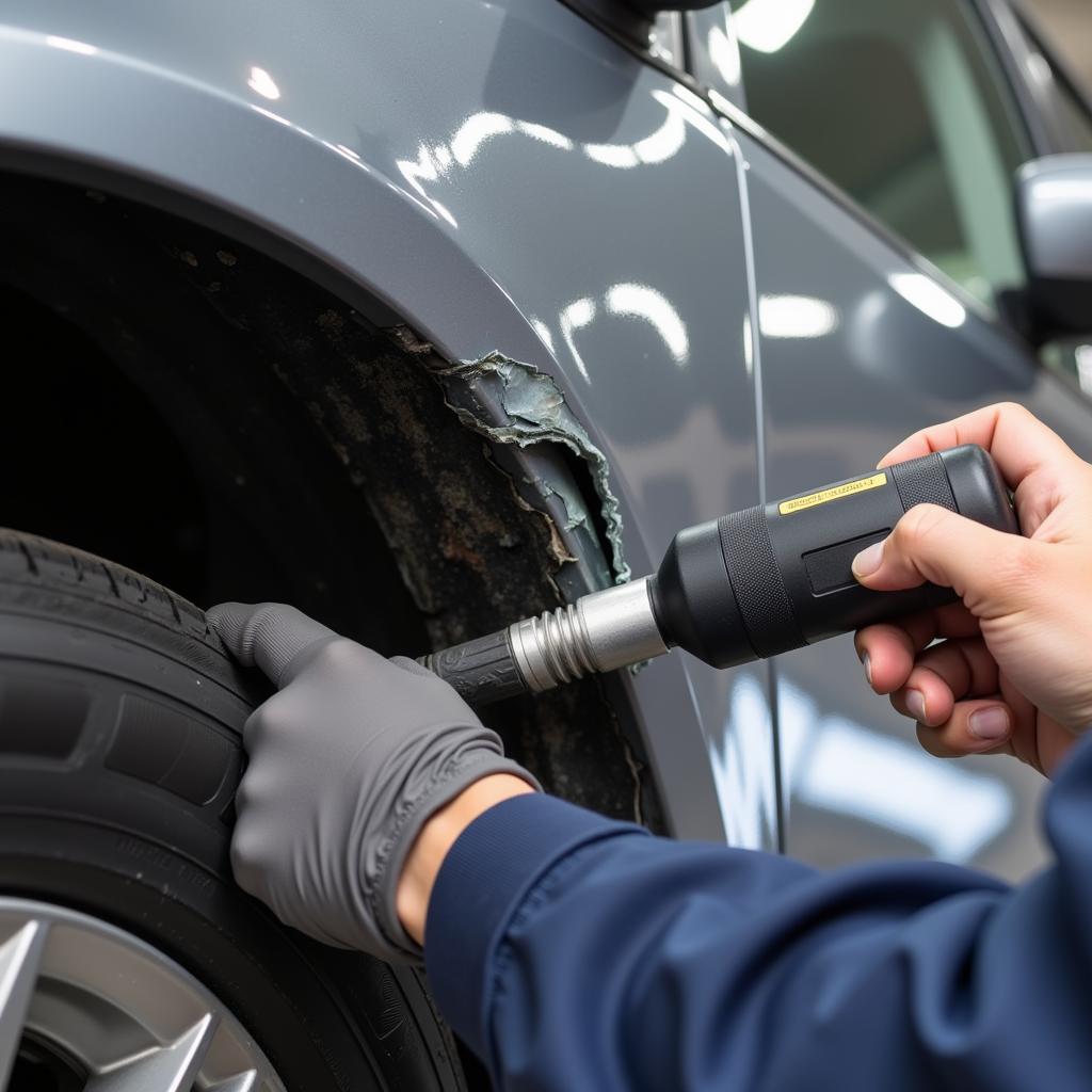 Assessing car body damage on the Isle of Sheppey