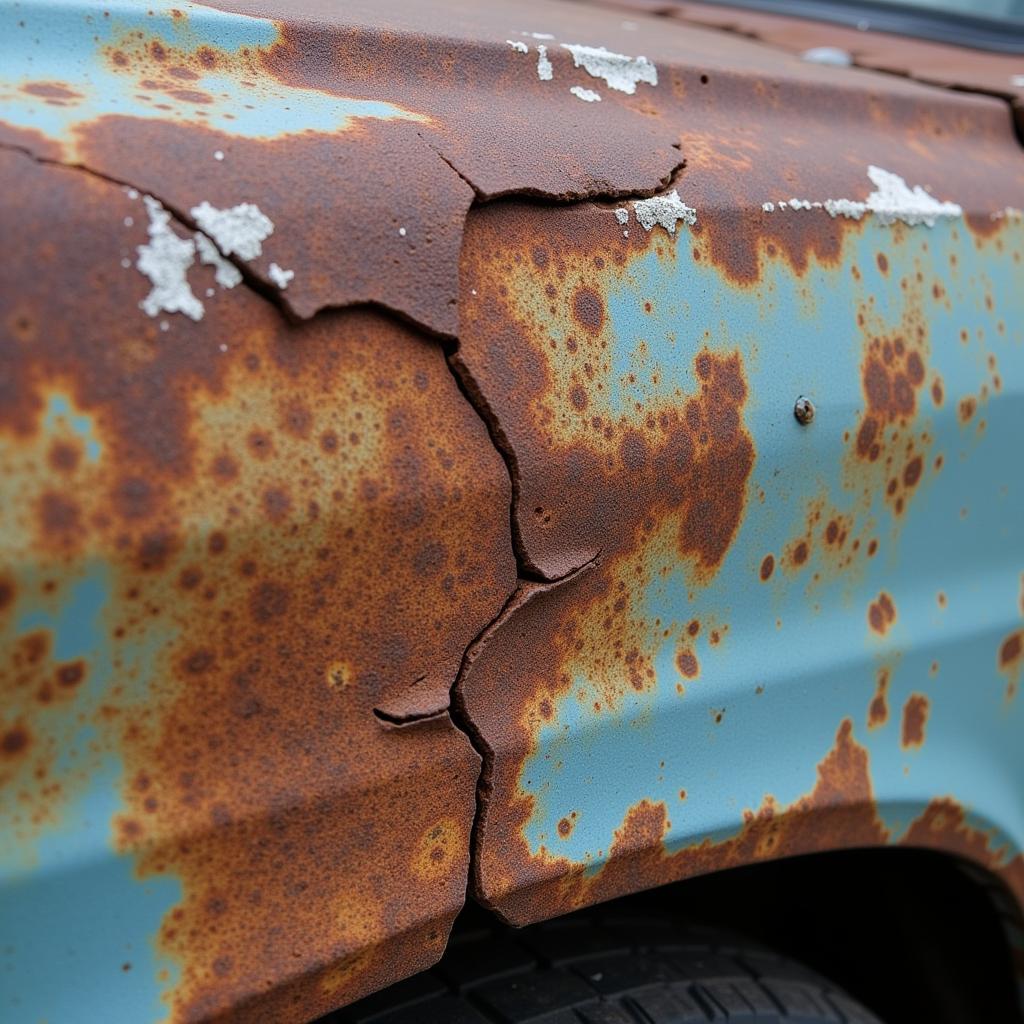 Car Body Damage Requiring Welding Repairs