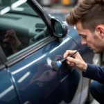 Spot Repair on a Car Door in Grantham