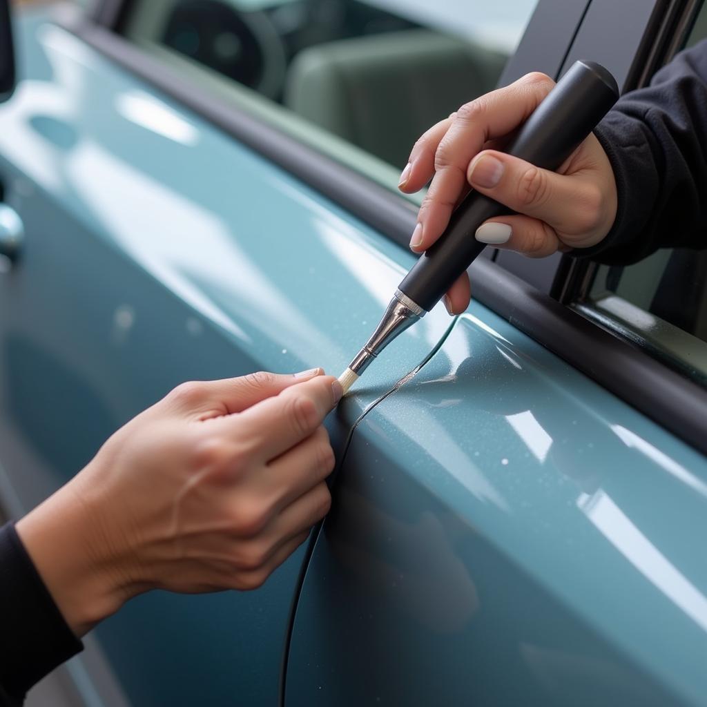 Minor Scratch Repair on a Car Door in Leeds