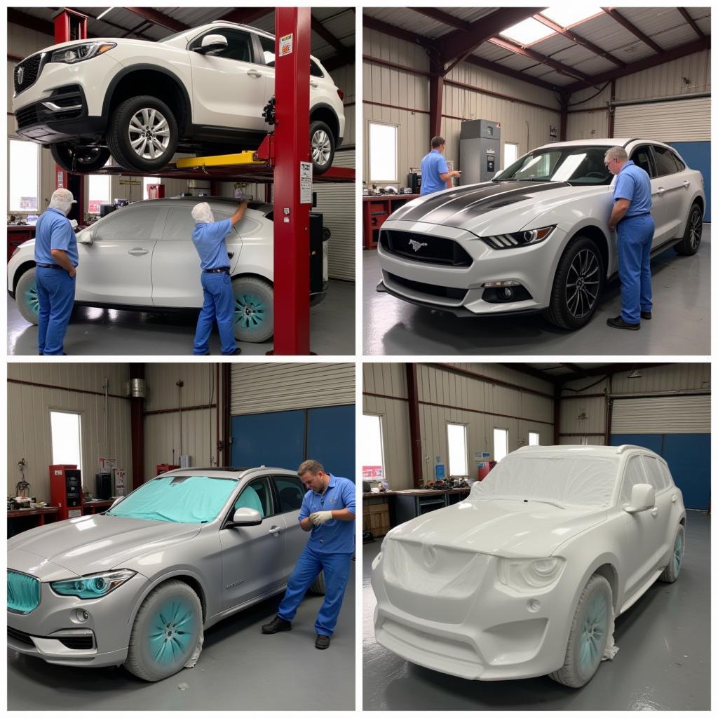 The process of car body parts repair in a Rutherglen workshop