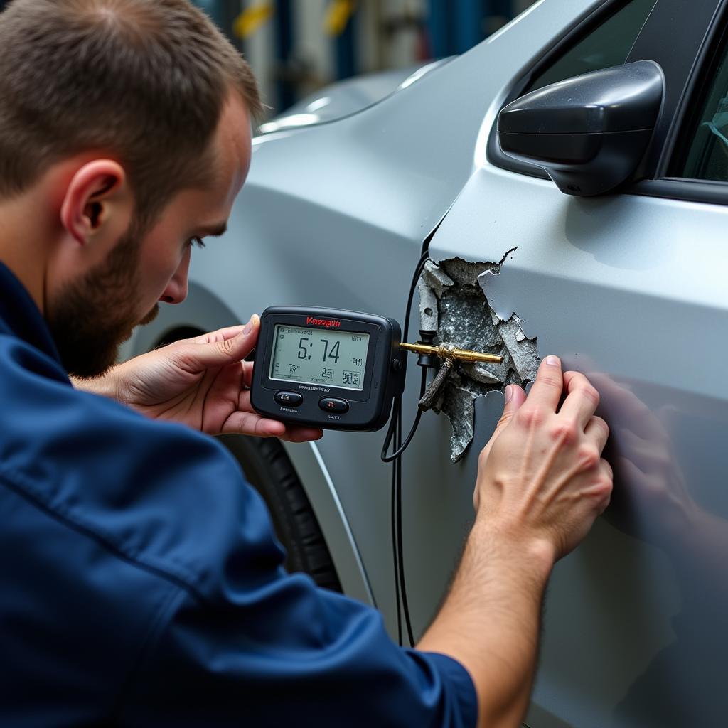 Measuring Car Body Repair Angle