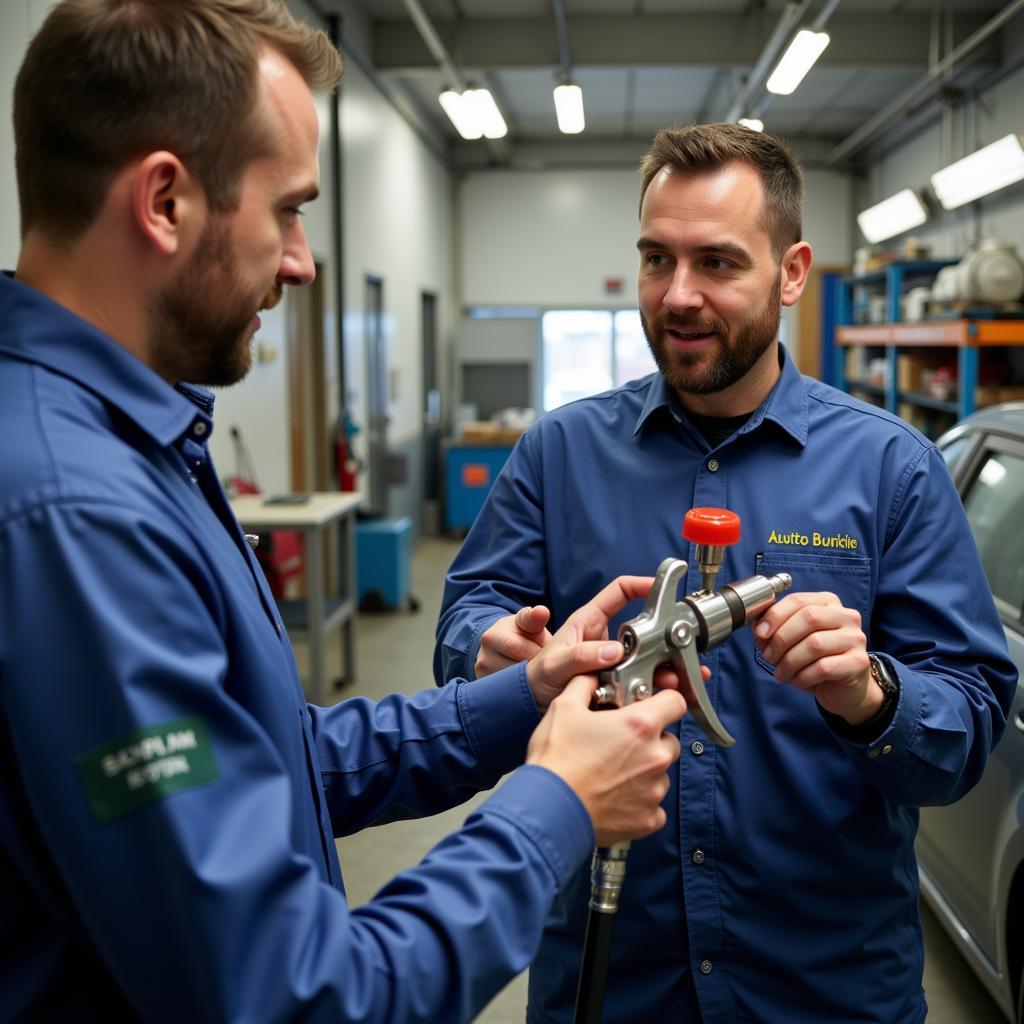 Apprentice Receiving Training in Car Body Repair in Sheffield