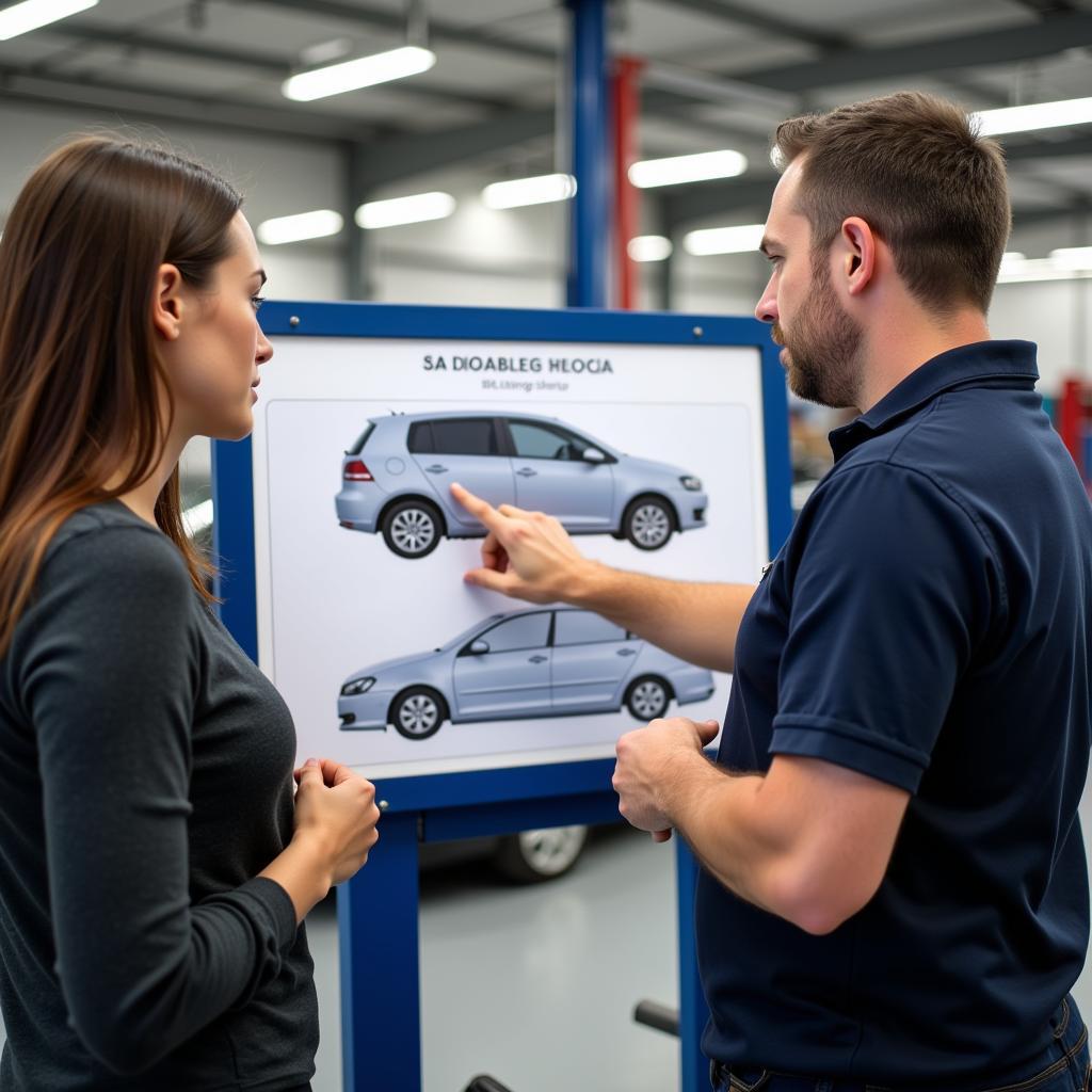 Customer Consultation at a Car Body Repair Shop Near Billingshurst