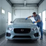 Car Undergoing Paint Process in Bridlington Repair Shop