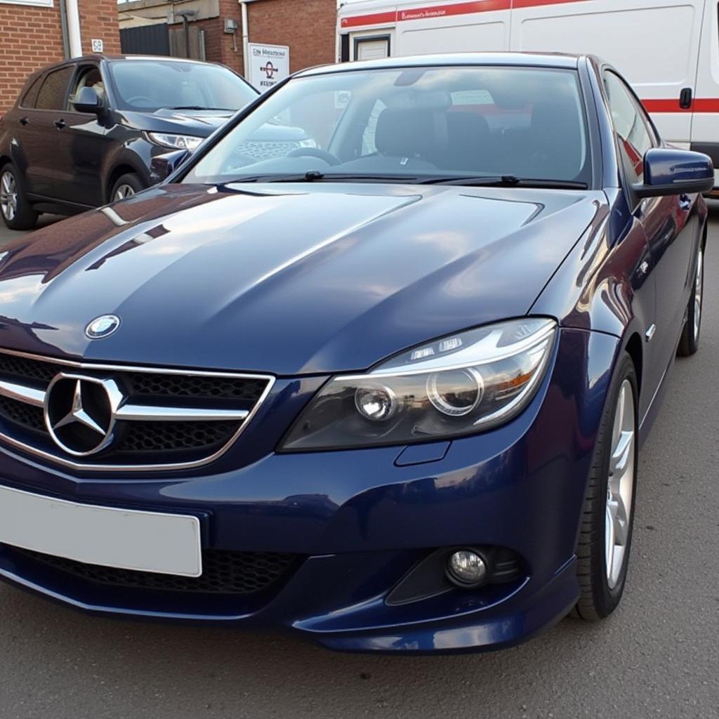 A freshly repaired car in Shrewsbury