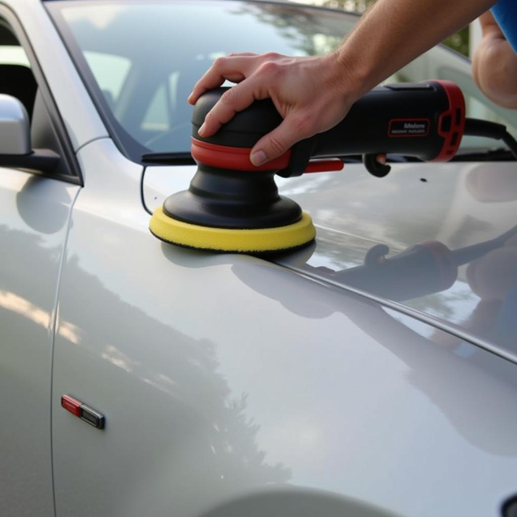 Buffing Car Body Repair Compound with a Polisher