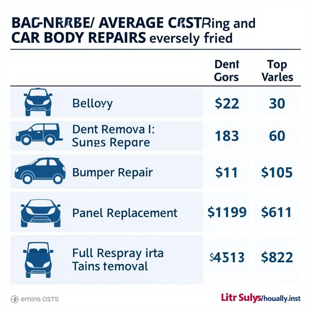 Cost breakdown of common car body repairs in St Ives