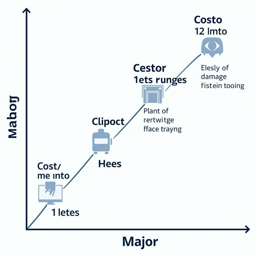 A graph illustrating the correlation between car body repair scales and the associated repair costs and timelines.