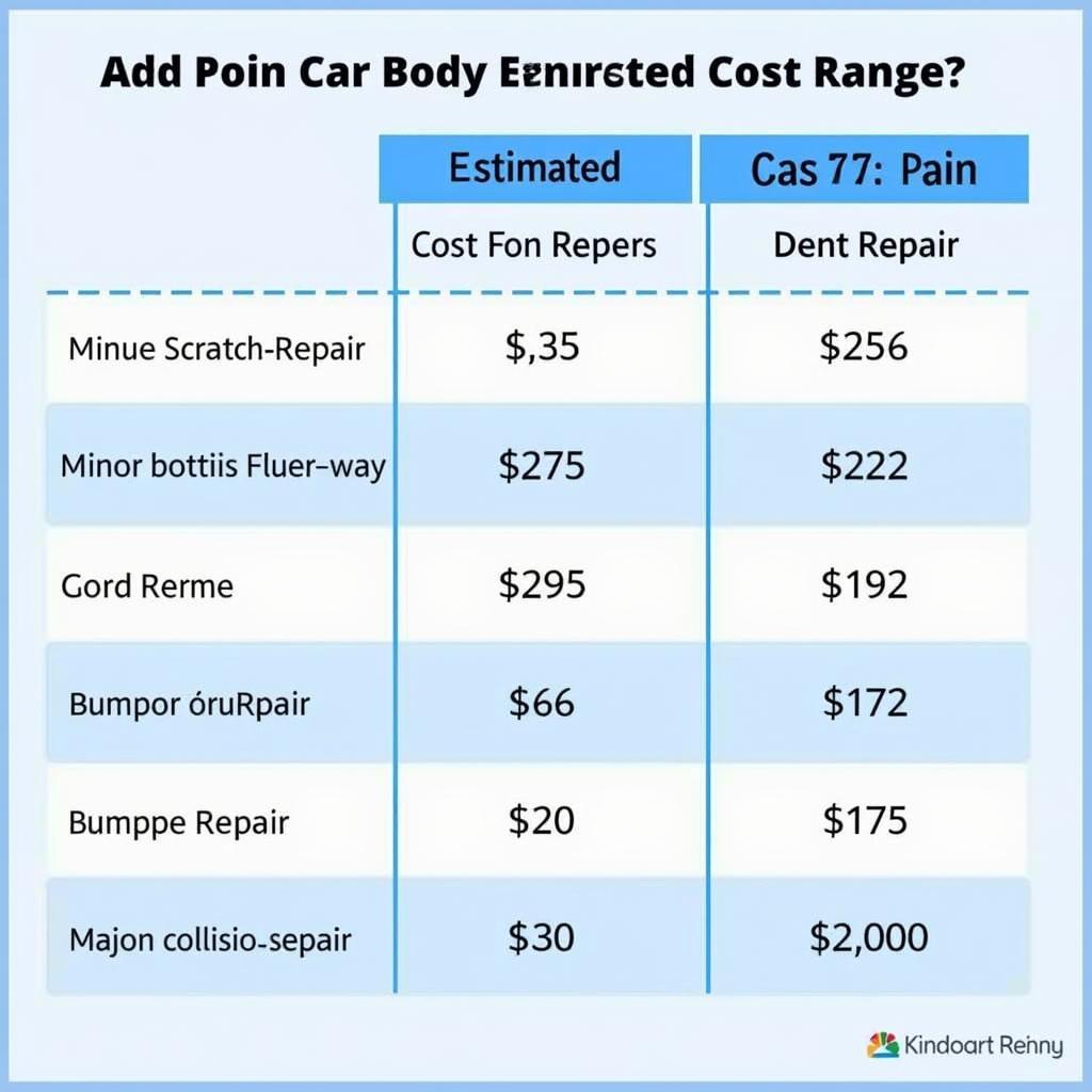 Car Body Repair Costs in Holbury