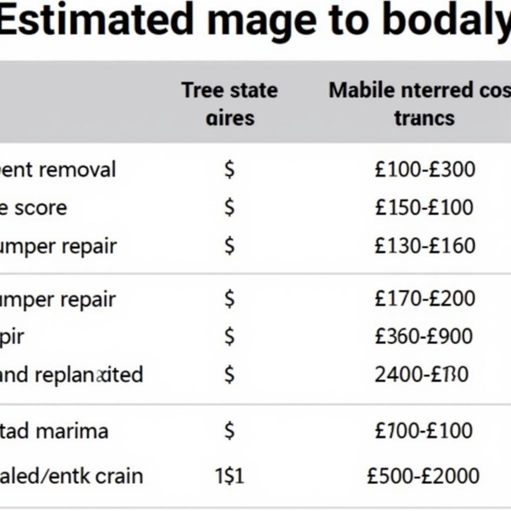 Cost Breakdown of Common Car Body Repairs in Radcliffe