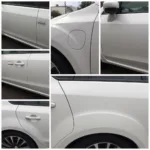 Dent repair process at a car body repair shop in Crawley