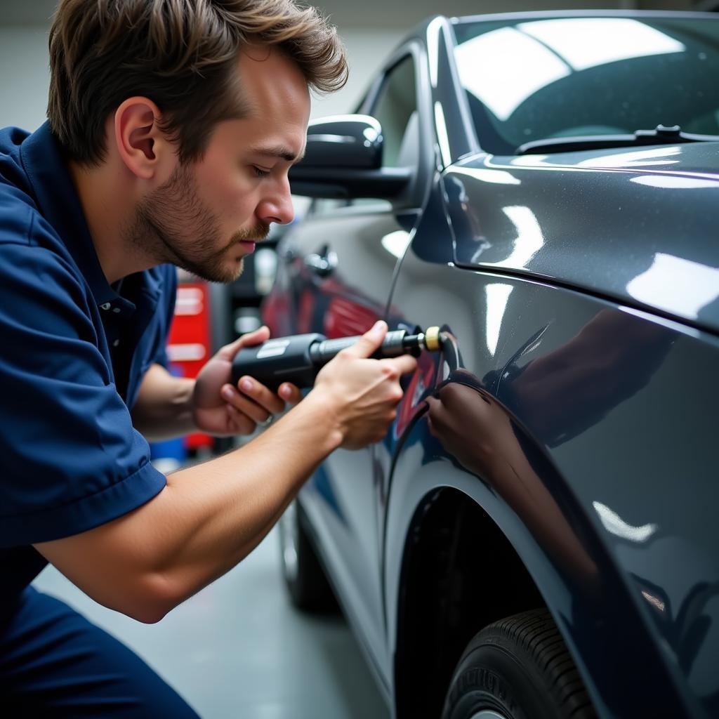 Assessing car body damage in Cwmbran