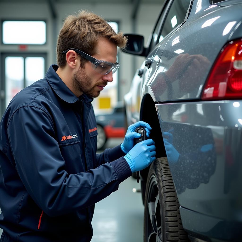 Certified Technician Working on a Car in Dagenham