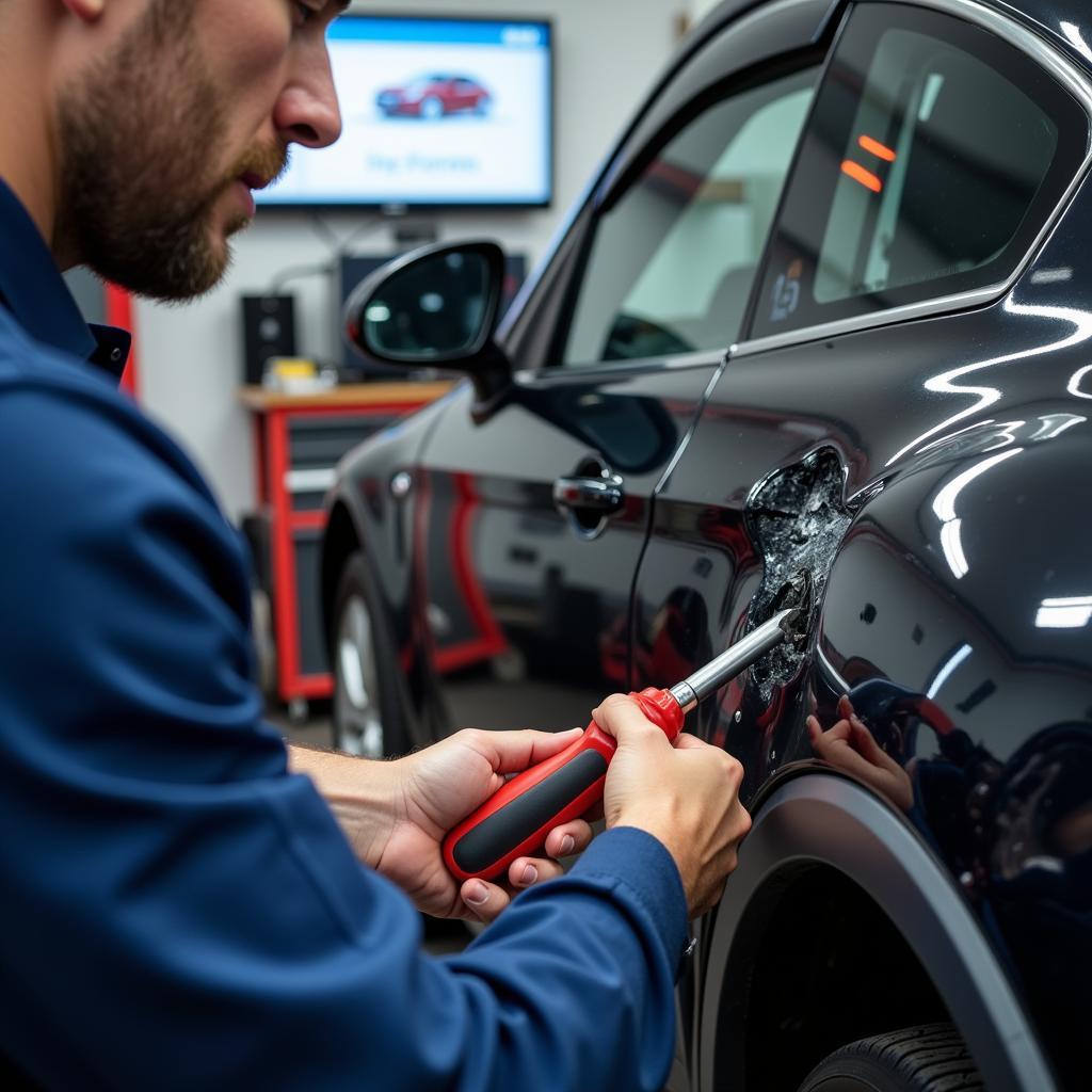 Car body repair damage assessment in Timperley