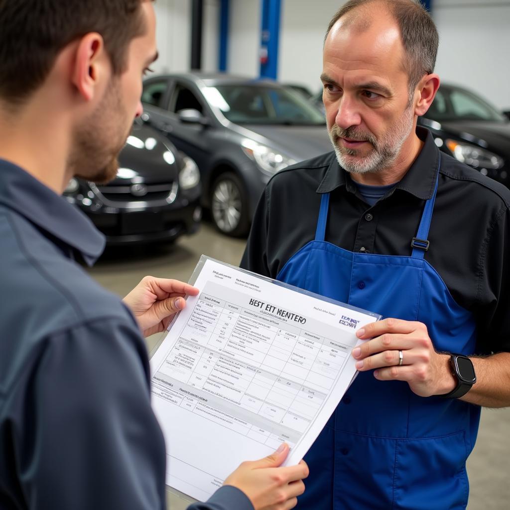 Car Body Repair Estimate Being Reviewed in Crewe