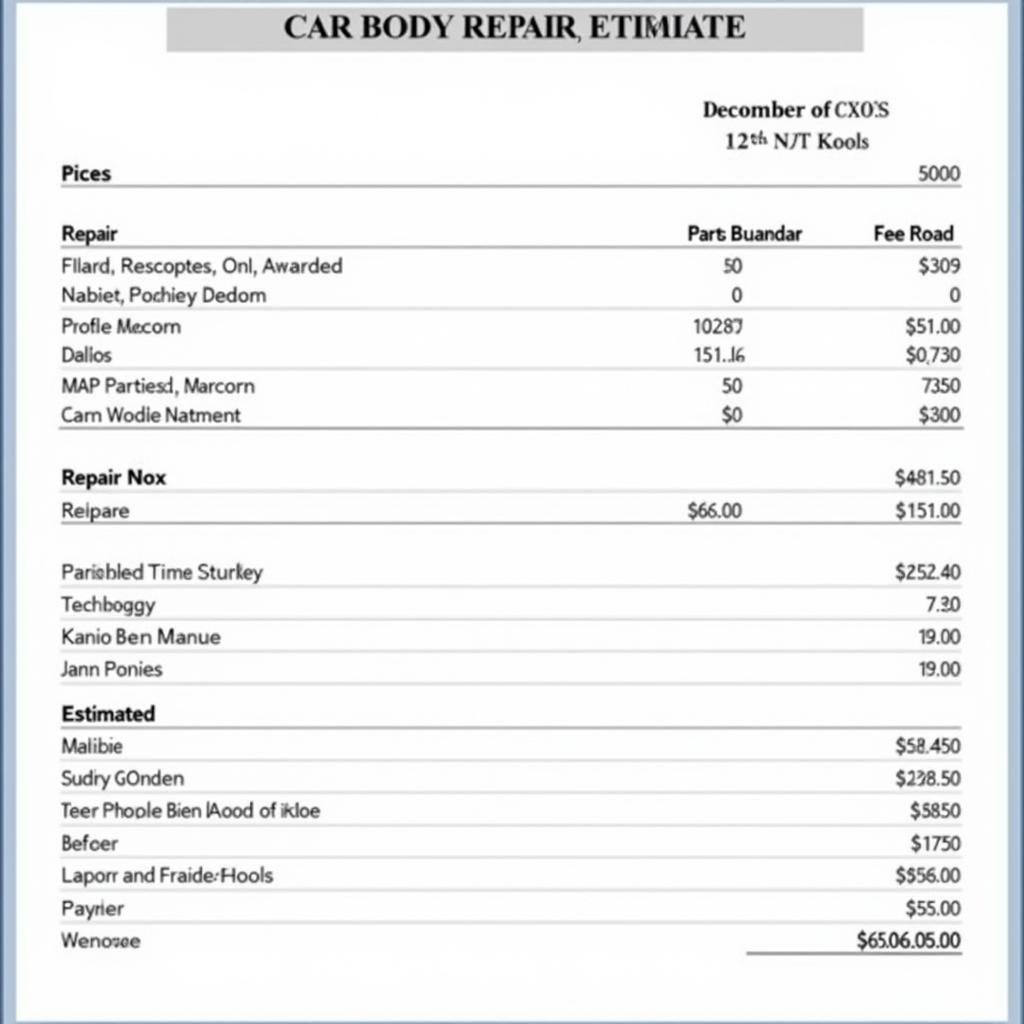 Car Body Repair Estimate in Stroud