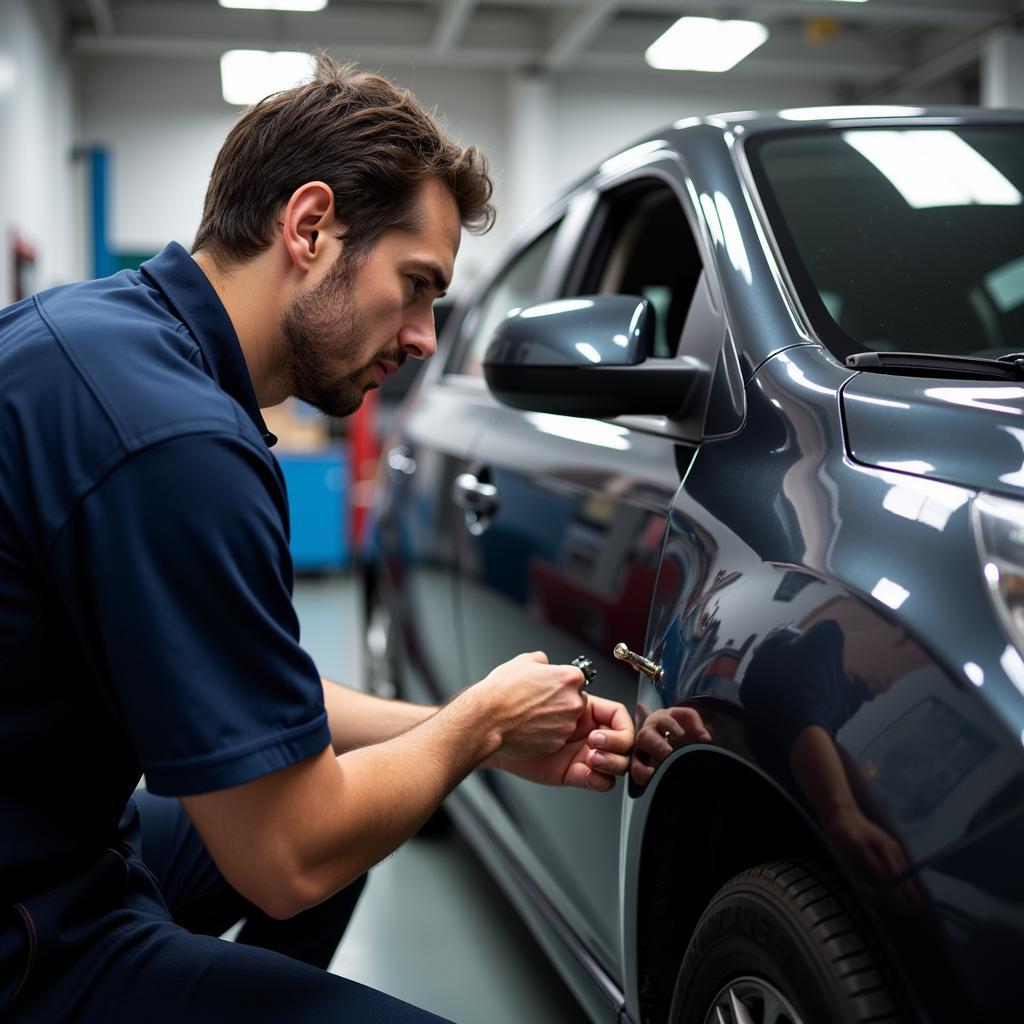 Final inspection after car body repair