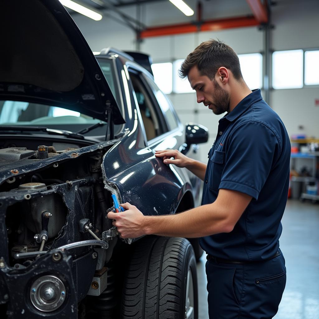 Car Body Repair Garage Inspection