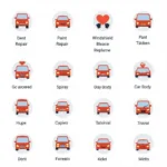 Different Types of Car Body Repair Icons