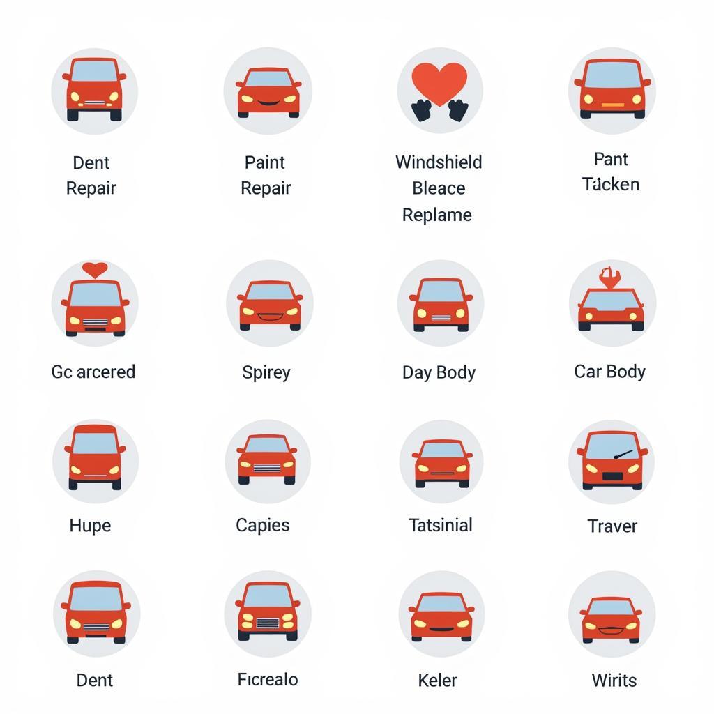 Different Types of Car Body Repair Icons