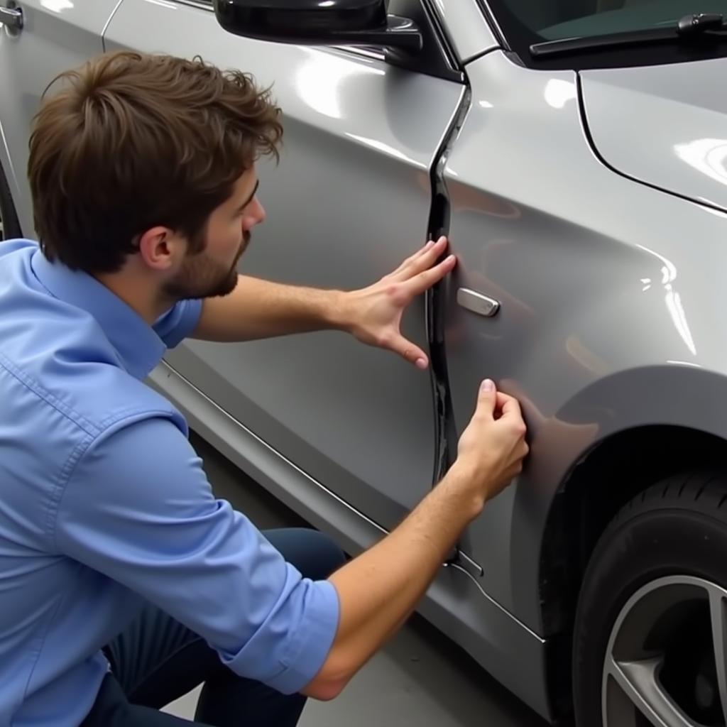 Inspecting Car Body Repairs