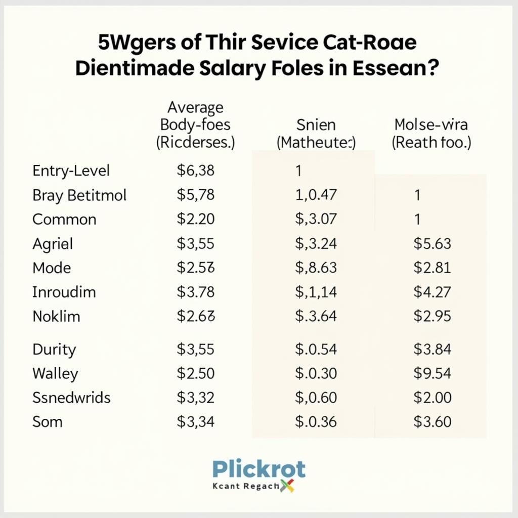 Chart Showing Average Salary Ranges for Different Car Body Repair Jobs in Essex