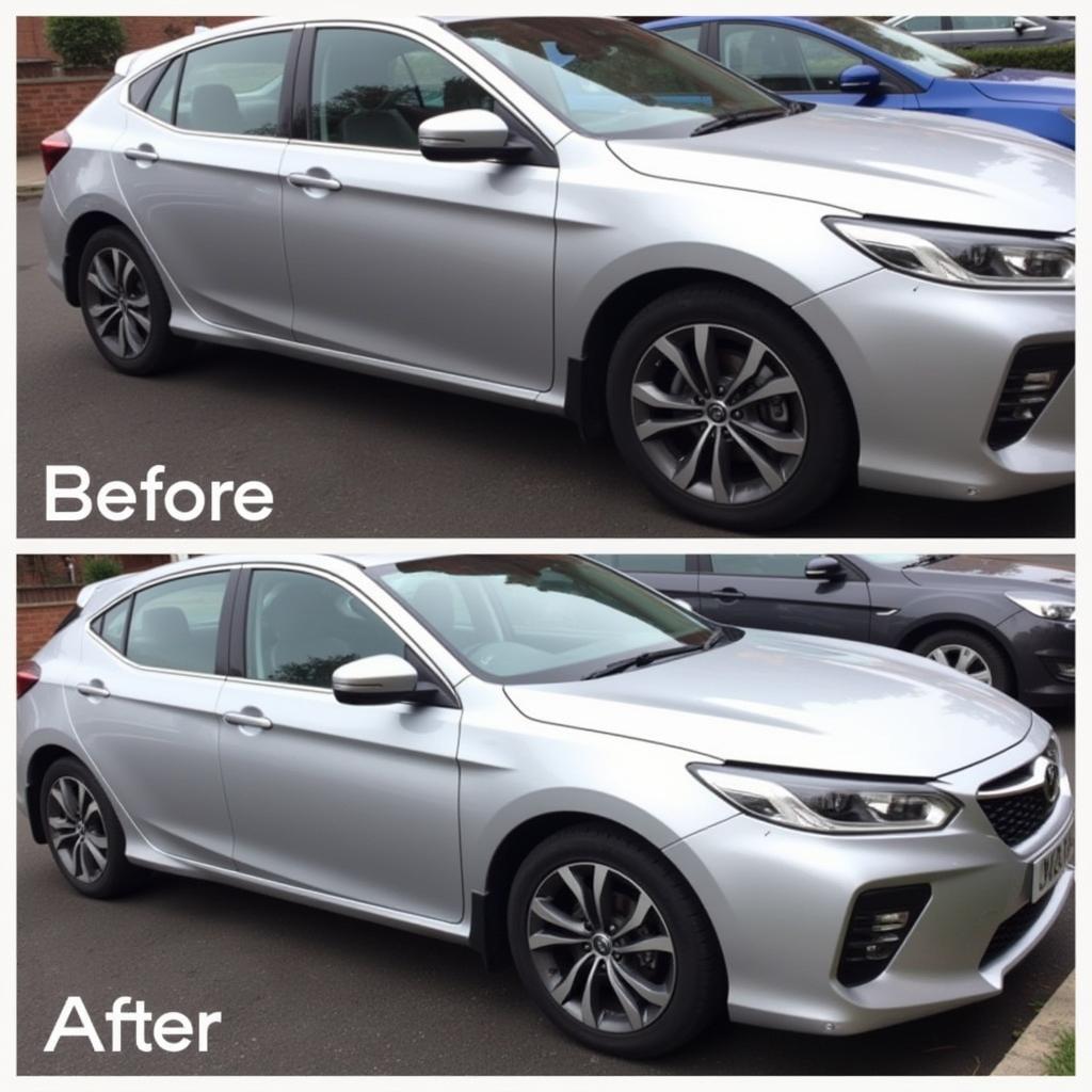 Car Body Repair Before and After in Leighton Buzzard