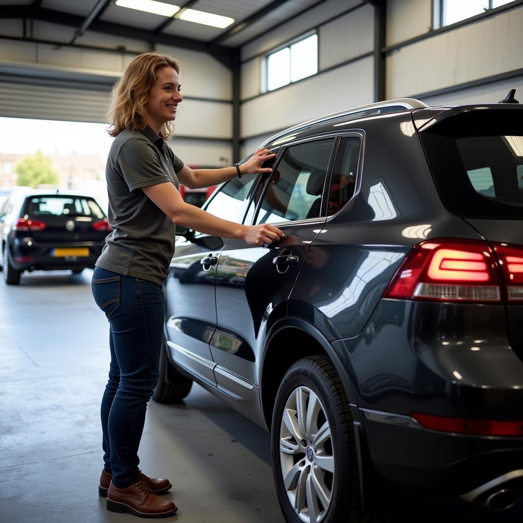 Satisfied Customer After Car Body Repair in Leyland